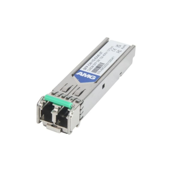 SFP-CW-1G-EX40-37 AMG Systems, SFP, 1Gb/s, Doppelfaser, Singlemode, 40km Reichweite Tx/Rx: 1370nm, LC, DDM, DWDM-Leer más