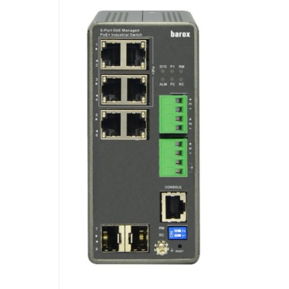 barox RY-LPIGE-602GBTME, Ethernet Switch DIN-RAIL, 6x10/100/1000TX, RJ45, 2x 100/1000FX, 2SFP, erweiterter Temperaturbe barox RY-LPIGE-602GBTME, Ethernet Switch DIN-RAIL, 6x10/100/1000TX, RJ45, 2x 100/1000FX, 2SFP, erweiterter Temperaturbe-Beschreibung lesen