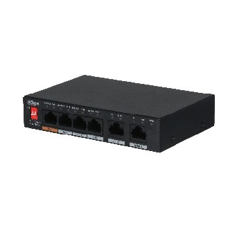 Dahua - PFS3006-4ET-60-V2 - Switch - 4 PoE, - 6 Port PoE Switch - 4x PoE Ethernet Port 10/100 Mbps - 2x Uplink Ethernet-Beschreibung lesen