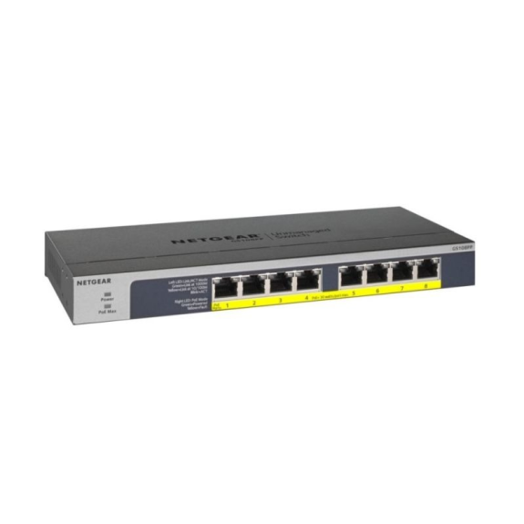 8-Port Gigabit Ethernet PoE+ flex Unmanaged Switch GS108PP-100EUS 8-Port Gigabit Ethernet PoE+ flex Unmanaged Switch GS108PP-100EUS-Beschreibung lesen