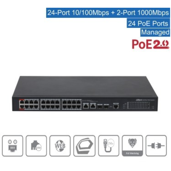 Switch PoE 26 Ports PFS4226-24ET-360-V3 Switch PoE 26 Ports PFS4226-24ET-360-V3-Beschreibung lesen