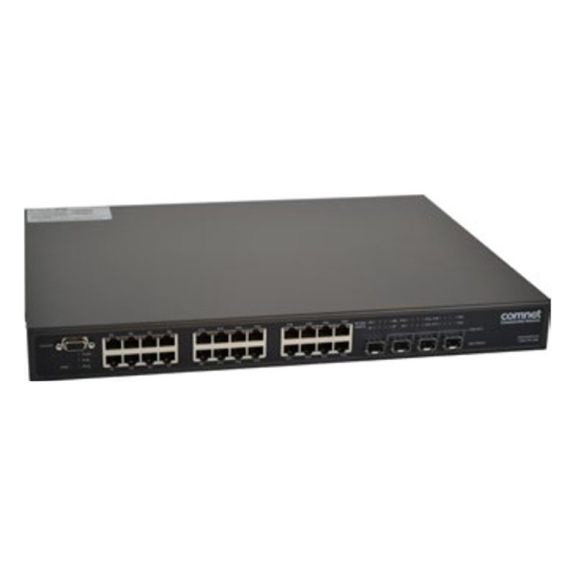Managed Gigabit Switch CNGE26FX2TX24MSP1, 22xRJ45, 2xSFP shared, 2xSFP, 1 RU, 19 Zoll, 230VAC-Beschreibung lesen