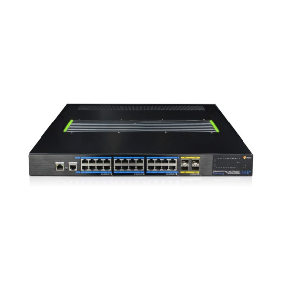 IAR-7SE1024MMC , Gigabit Switch, Managed, 350W, Layer 3, 24xPoE, 4xSFP 10G, Wand-/Rackmontage, Desktop-Beschreibung lesen