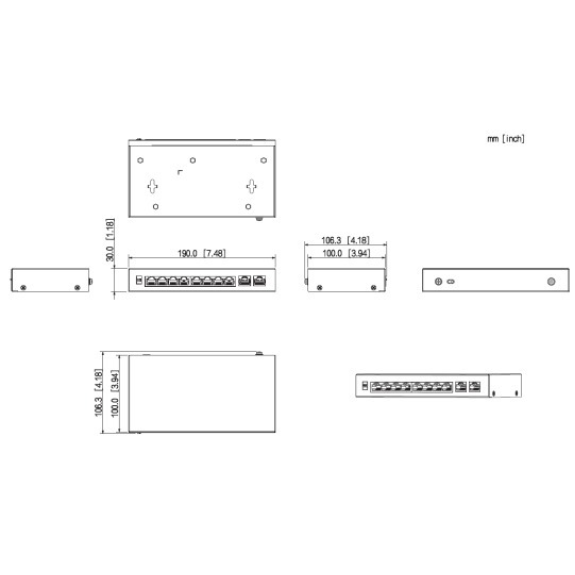 Dahua - PFS3010-8ET-96-V2 - Switch - 8 PoE, - 10 Port PoE Switch - 8x PoE Ethernet Port 10/100 Mbps - 2x Uplink Etherne Dahua - PFS3010-8ET-96-V2 - Switch - 8 PoE, - 10 Port PoE Switch - 8x PoE Ethernet Port 10/100 Mbps - 2x Uplink Etherne-Beschreibung lesen