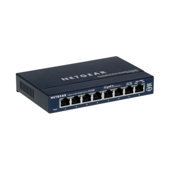 GS108GE Netgear, Unmanaged Switch, 8 Gigabit Ports, Externes Netzteil, lüfterlos GS108GE Netgear, Unmanaged Switch, 8 Gigabit Ports, Externes Netzteil, lüfterlos-Beschreibung lesen