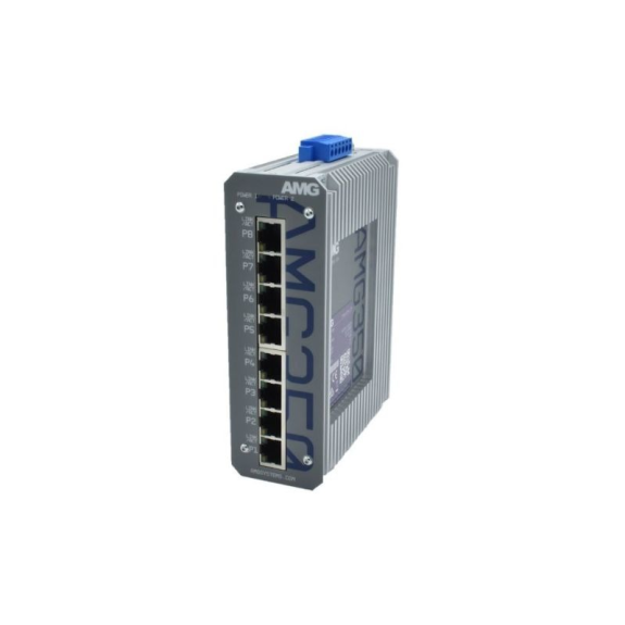 Industrieller 8 Port Unmanaged Switch AMG350-8G, 8 x 10/100/1000 RJ45, 12-56VDC Eingangsspannung-Beschreibung lesen