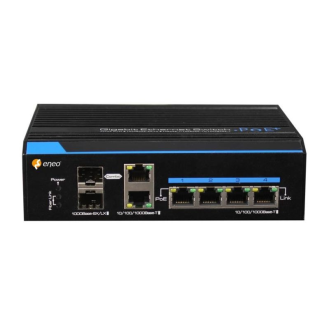 Gigabit Switch IAM-5SE1004MUC, Unmanaged, 4xPoE, 2x RJ45 und 2xSFP, 1000Mbps, Industrie Design-Beschreibung lesen