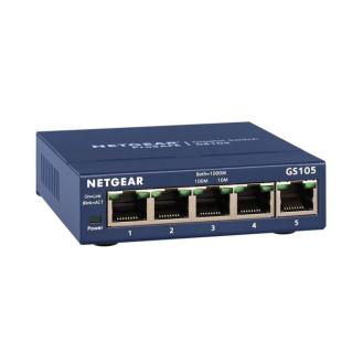 GS105GE Netgear, unmanaged Switch 5 Gigabit Ports, Externes Netzteil, Lüfterlos-Beschreibung lesen