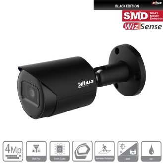 Dahua - IPC-HFW2441SP-S-0280B-B - IP - Bullet, - 4MP/WizSense/SMD Plus (2.0) - 2,8 mm fix Objektiv - H.265/H.264/MJPEG(-Beschreibung lesen