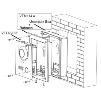 Dahua - VTM114 - Unterputz Box, - Unterputz Box für VTO2202F-P/-S2 - Material: Aluminium - Zwei Komponenten - Abmessung-Beschreibung lesen