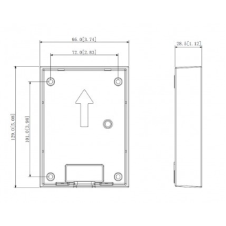 Dahua - VTM115 - Aufputz Box, - Aufputz Box für VTO2202F-P - Material: Aluminium - Abmessungen (HxBxT): 129mm x 95mm x-Beschreibung lesen