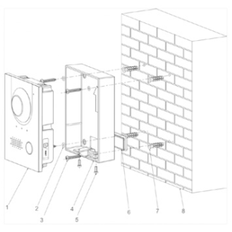 Dahua - VTM115 - Aufputz Box, - Aufputz Box für VTO2202F-P - Material: Aluminium - Abmessungen (HxBxT): 129mm x 95mm x-Beschreibung lesen