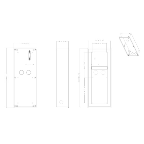 3 Modul Unterputz Box VTM128 Aluminium 133x333mm-Beschreibung lesen