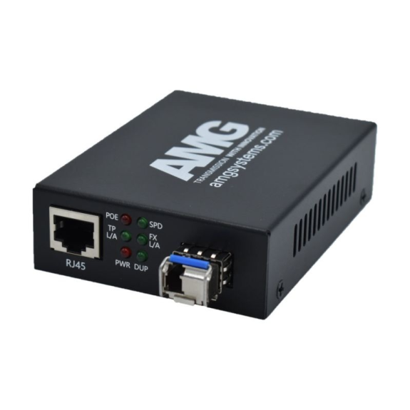 AMG210M-1GAT-1SM1A-P30 AMG Systems, POE Medienkonverter, für 0 GradC bis 50 Grad, 1 x 1GBT RJ45, 1 x GFX, MM, 1 Faser,-Beschreibung lesen
