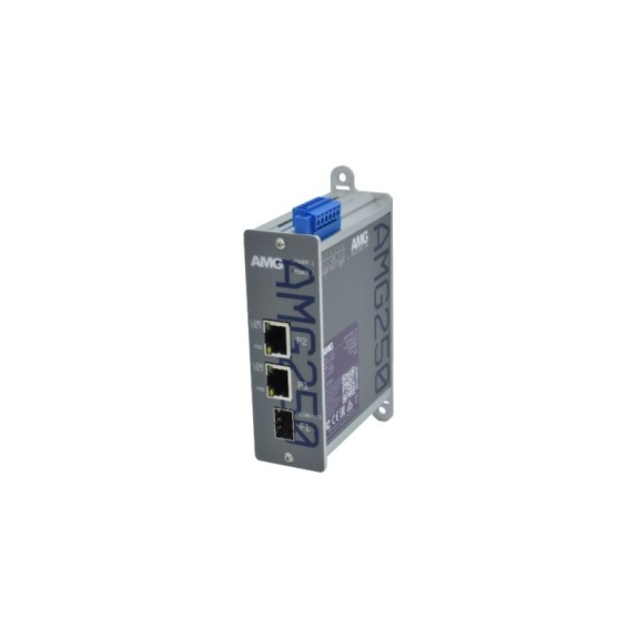 AMG250-2G-1S AMG Systems, Industrieller Medienkonverter, 2 x 100/1000BT RJ45 , 1 x 100/1000FX SFP Slot, ohne SFP-Beschreibung lesen