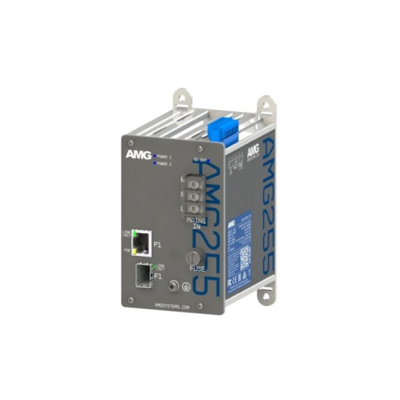 AMG255-1GBT-1S-P90-T AMG, Industrieller Medienkonverter, 1 x 10/100/1000 Base T (X) RJ45 60 / 90W Poe, 1x 100/1000 FX SFP-Lire la description