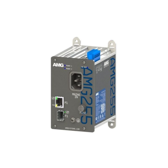 AMG255-1GBT-1S-P90 AMG, Industrieller Medienkonverter, 1 x 10/100/1000 Base T (X) RJ45 60 / 90W Poe, 1x 100/1000 FX SFP-Lire la description