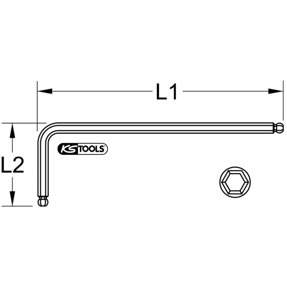 151 4306 Angle hexagonal à tête de tête à double balle, XL, 6,0 m-Leggi tutto