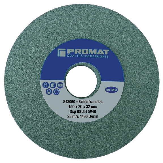 Schleifbockscheibe  D.175xB25x51mm fein 80 Form A Siliciumcarbid-Beschreibung lesen