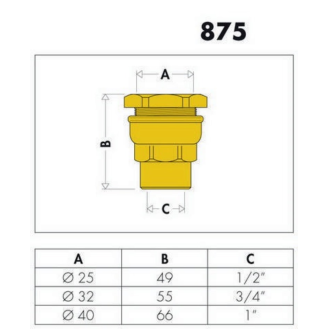 Caleffi Anschlussverschraubung 875532 875 Messing, reduziert 32 x 3/4Zoll IG-Beschreibung lesen