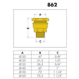 Caleffi Anschlussverschraubung 862532 862 Messing, reduziert 32 x 3/4Zoll AG-Beschreibung lesen