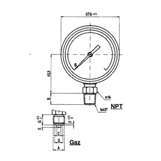 mano.216 D63mm 0 à 16b inox gly. rac.vert 8x13 Réf2163RV15D-Lire la description