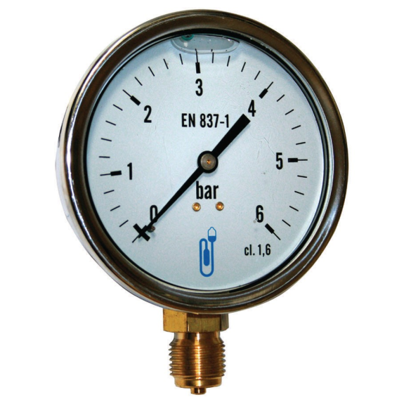 mano.216 D100mm 0 à 10bgly. rac.vert 15x21 inox Réf2165RV14D-Lire la description