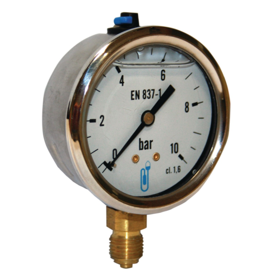 mano.216 D63mm 0 à 10b gly. inox rac.vert 8x13 Réf2163RV14D-Lire la description