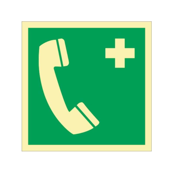 Rettungszeichen L148xB148 mm Nottelefon Folie-Beschreibung lesen