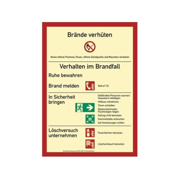 Brandschutzzeichen L210xB297 mm Brandschutzordnung Folie-Beschreibung lesen