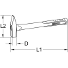 142.1331 Schlosserhammer mit Fiberglasstiel, 300g 142.1331 Schlosserhammer mit Fiberglasstiel, 300g