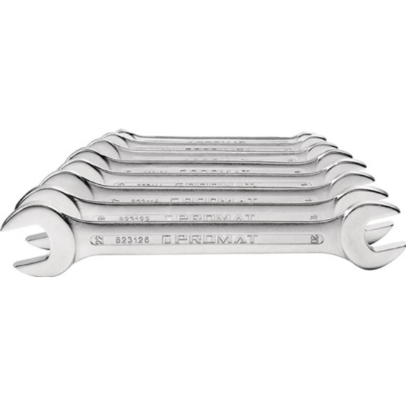 Doppelmaulschlüsselsatz 10-teilig SW6-27 mm CV-Stahl verchromt Doppelmaulschlüsselsatz 10-teilig SW6-27 mm CV-Stahl verchromt-Beschreibung lesen