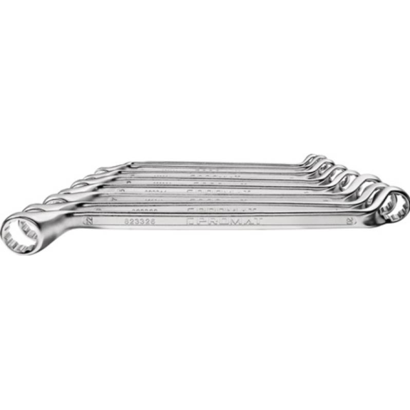 Doppelringschlüsselsatz 8-teilig Schlüsselweite 6 - 22 mm tief gekröp Doppelringschlüsselsatz 8-teilig Schlüsselweite 6 - 22 mm tief gekröp-Beschreibung lesen