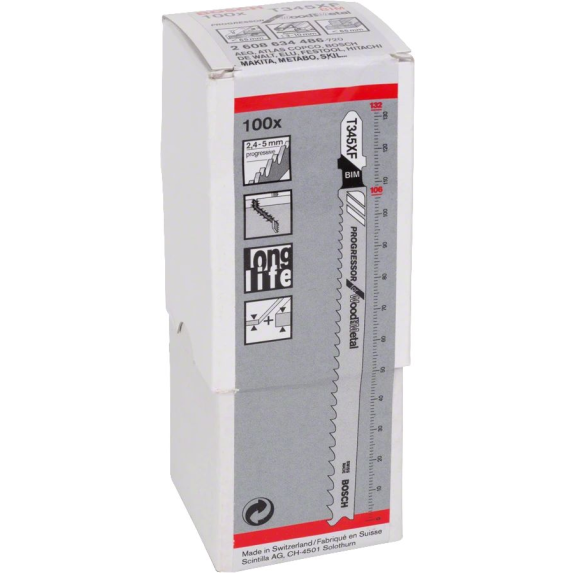 Stichsägeblatt T 345 XF Progressor for Wood and Metal, 100er-Pack-Beschreibung lesen
