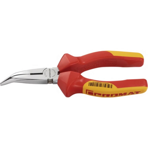 Flachrundzange Länge 160 mm verchromt 40Grad gewinkelt VDE Mehrkomponen Flachrundzange Länge 160 mm verchromt 40Grad gewinkelt VDE Mehrkomponen-Beschreibung lesen