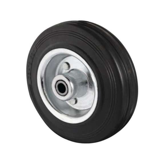 Ersatzrad  Rad-D. 160 mm Tragfähigkeit 135 kg Vollgummi schwarz Achs-D.-Beschreibung lesen