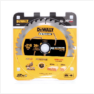 Lame de scie circulaire manuelle Dewalt DT 99569 XR 216 mm / 30 mm avec 36 dents-Lire la description