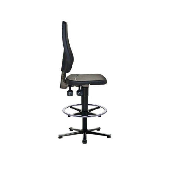 Chaise d’atelier pivotante PROMAT patins + anneau de pied mousse intégrale noir 580-850 mm 1,00 PCE-Leer más