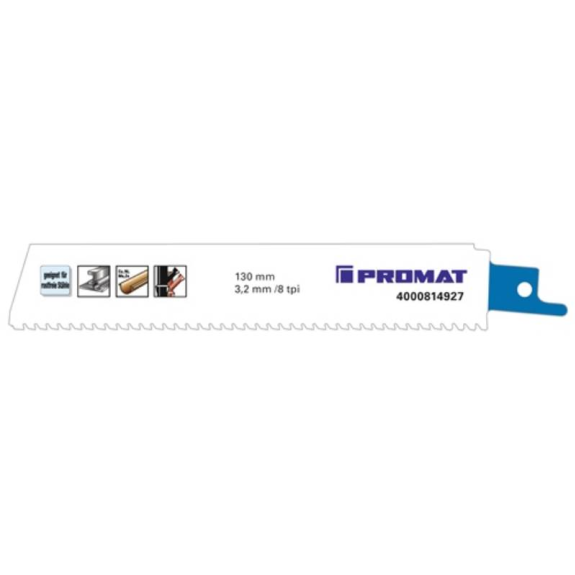 Säbelsägeblatt Länge 150 mm Breite 25 mm Zahnteilung TPI 8 3,2 mm Säbelsägeblatt Länge 150 mm Breite 25 mm Zahnteilung TPI 8 3,2 mm-Beschreibung lesen