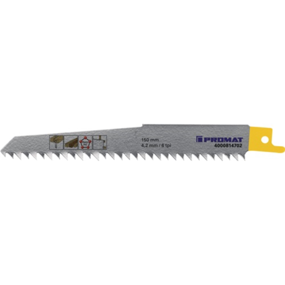 5 Stk Säbelsägeblatt Länge 150 mm Breite 19 mm Holz Zahnteilung TPI 6 4,2 mm 5 Stk Säbelsägeblatt Länge 150 mm Breite 19 mm Holz Zahnteilung TPI 6 4,2 mm-Beschreibung lesen
