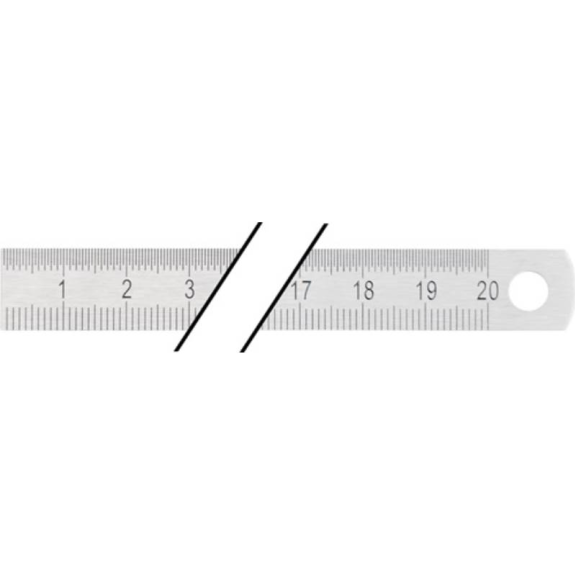 Longueur d'échelle en acier 300 mm Division flexible en acier B = mm / 1/2 mm-Leggi tutto