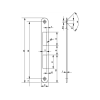 B 9000 0319 Schließblech B 9000 Edelstahl Breite 24 x Länge 235 mm abgerunde