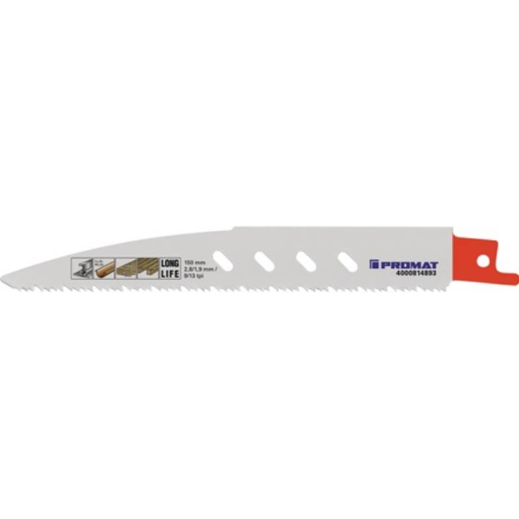 Säbelsägeblatt  Länge 150 mm Breite 19 mm Zahnteilung TPI 9/13 2,8/1,9 m-Beschreibung lesen