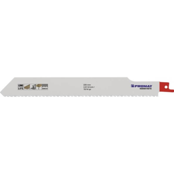 Säbelsägeblatt  Länge 225 mm Breite 25 mm Universal Zahnteilung TPI 10/1-Beschreibung lesen