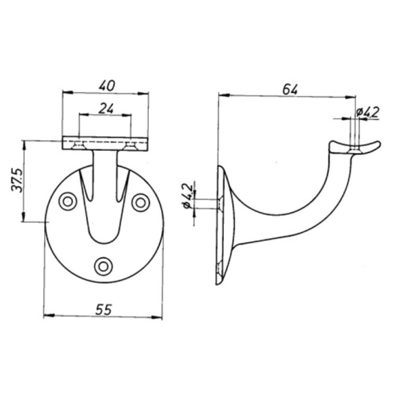 5232 0000 01 Handlaufträger Aluminium silberfarbig eloxiert Durchmesser Wa 5232 0000 01 Handlaufträger Aluminium silberfarbig eloxiert Durchmesser Wa-Beschreibung lesen