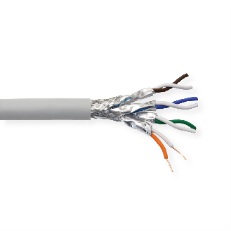 VALUE Câble Cat.8 (Classe I) S/FTP (PiMF-) rigide AWG22, LSOH, gris, 100 m-Lire la description