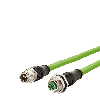 METZ CONNECT Verbindungsleitung M12 BU-M12 ST, 8-pol X-kodiert, gerade-gerade, 1 m