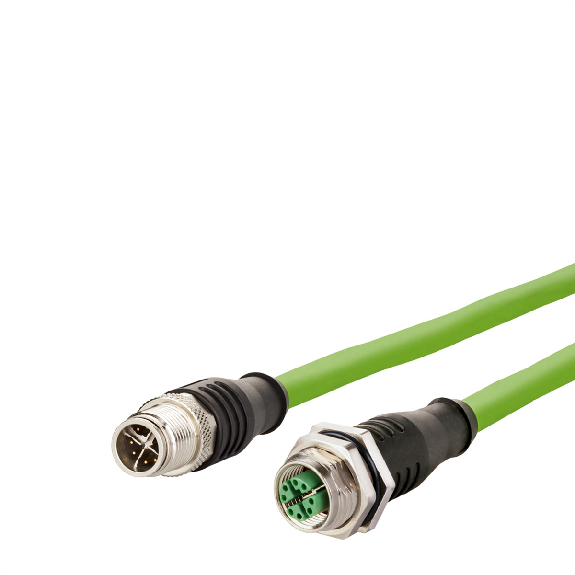 METZ CONNECT Verbindungsleitung M12 BU-M12 ST, 8-pol X-kodiert, gerade-gerade, 1 m-Beschreibung lesen