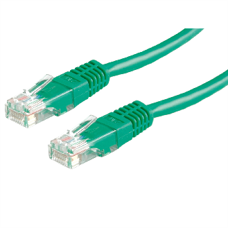 Cordon ROLINE Cat.5e (Classe D) UTP confectionné, vert, 1 m-Lire la description