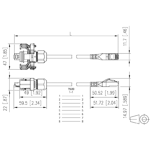 METZ CONNECT E-DAT Industry Patchkabel V6, IP67 - RJ45, 2 m-Beschreibung lesen